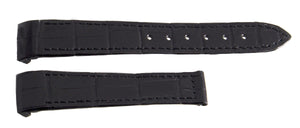 Genuine Chopard 19mm x 16mm Black Alligator Patent Leather Watch Band Strap 075