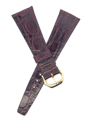 Raymond Weil 20mm  x 14mm Burgundy Leather Watch Band Gold Buckle S