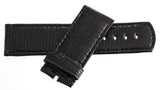 LOCMAN 24mm x 24mm Black Leather Watch Band
