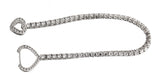 Sterling Silver 925 Womens Heart CZ Cubic Zirconia Stone Bracelet