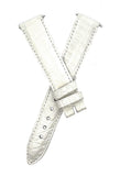 Locman 16mm White  Pearlised Alligator Leather Watch Band Strap