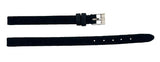 Movado Women's 6mm Black Suede Leather Watch Band Strap Silver Buckle