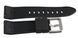 LOCMAN Men's 24mmx22mm Black & Green Rubber Silver Buckle Band