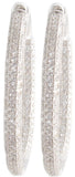 Sterling Silver Women's Silver-tone CZ Cubic Zirconia Hoop Earrings