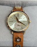 Michael Kors MK2727 Portia Gold Dial Brown Leather Strap Women's Watch