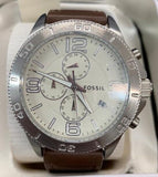Fossil BQ1629 Cream Dial Brown Leather Strap Chronograph Men's Watch
