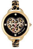 Betsey Johnson Women's BJ00067-14 Analog Leopard Pattern Heart Dial Watch