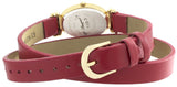 Peugeot Women's 710-5 Pearl Dial Wraparound Red Leather Strap Watch
