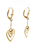 Gold tone Women's Shape Heart Tear Drop Earrings