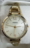 Fossil Georgia Womens Champagne Dial Gold Leather Watch ES3414