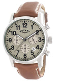 Rotary Men's Grey Dial Brown Leather Strap Chronograph Watch GS00430/31