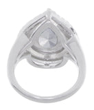 925 Sterling Silver Womens Pear Shape White Cubic Zirconia Ring Size 7