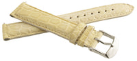 New Michele Womens 18mm Beige Genuine Alligator Leather Watch Band Strap