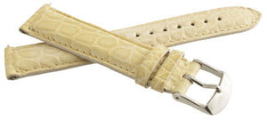 New Michele Womens 18mm Beige Genuine Alligator Leather Watch Band Strap