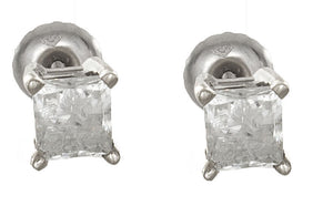 5mm 14k White Gold 1ct Diamond Stud Earrings