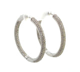 Sterling Silver Women's Silver-tone CZ Cubic Zirconia Hoop Earrings