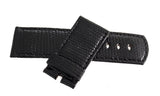 LOCMAN 24mm x 24mm Black Leather Watch Band Strap