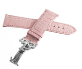 JACOB & CO Men's 22mm Pink Alligator Leather Watch Band Strap With Silver Buckle