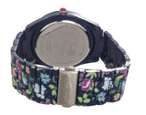 Betsey Johnson White Mop Dial Navy Blue Floral Ceramic Watch 215674NAV