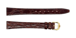 Raymond Weil 13mm x 10mm Brown Watch Band With Gold Buckle