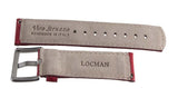 LOCMAN Men's 24mm Red Lizard Leather Watch Band Strap W/Silver Buckle