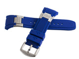 Aqua Master 28mm Blue Rubber Watch Band Strap W/Silver Buckle