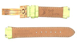 Aqua Master 14mm Light Green Leather Rose Gold Buckle Watch Band