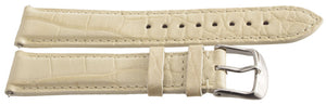 New Michele Womens 18mm Beige Genuine Alligator Leather Watch Band Strap