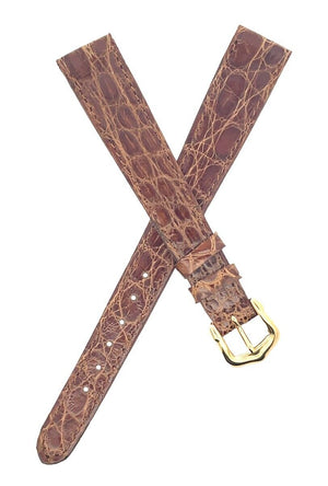 Raymond Weil Geneve 14mm Brown Leather Watch Band Gold Buckle