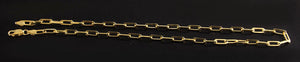 925 Sterling Silver Yellow Gold Paper Clip 4mm Chain Necklace 16 Inches Long