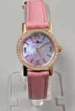 Techno Master Womens Pink Pearl Dial Pink Genuine Leather Band Watch TM2088 23mm