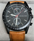 Michael Kors MK8385 Black Dial Leather Strap Chronograph Men's Watch