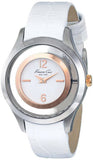 Kenneth Cole Ladies White Dial White Leather Band Dress Watch KC2785