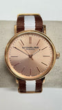 Stuhrling Original Men's Rose Gold Dial Fabric Strap Watch
