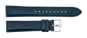 18mm Black Leather Fossil Silver Buckle Watch Band Strap