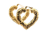 Gold tone Women's Heart Hoops Earrings