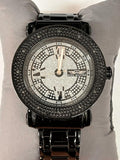 Kings Master Men's Black Ion-plated Steel Silver tone Dial