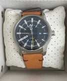 Diesel Mens Blue Dial Brown Leather Band Watch DZ1847