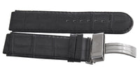 Aqua Master Mens 26mm x 26mm Dark Grey Patent Leather Watch Band Strap