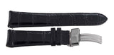 Aqua Master Mens 24mm Double Pin Alligator Leather Silver Buckle Watch Band