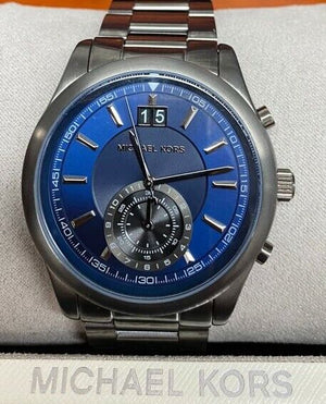 Aiden Chronograph Navy Dial Gunmrtal-tone Men's Watch MK8418