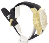 Aqua Master Nicky Jam Gold Dial Black Rubber Band Mens Diamond Watch NJ102