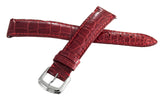 Genuine David Yurman 15mm Red Alligator Leather Silver Buckle Watch Band