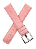 LOCMAN 20mm Pink Leather Silver Buckle Watch Band Strap