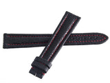 Zenith 20mm x 16mm Black Leather Watch Band Strap W/Red Stiching 20-099 XXL