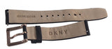 DKNY 18mm x 16mm Black Leather Band Rose Gold Buckle Watch Band Strap