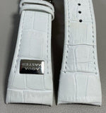 Aqua Master Mens 26mm White Leather White Buckle El Russo Watch Band