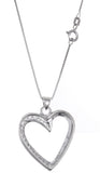 Women's Sterling Silver Heart Pendant Chain Necklace