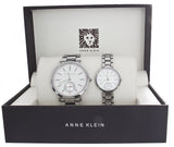 Anne Klein Women's Two Set Silver Metal Bracelet Quartz Watch AK/2221 AK/2220