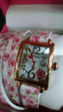Betsey Johnson Women's BJ00670-07 Floral Double Wrap Strap Pink Floral One Size